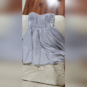 Strapless gray mini flowy dress size Small